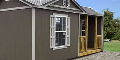 Side Cabins come standard with a 4' porch on the side,